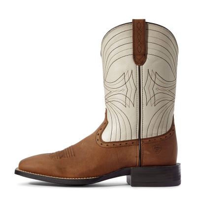 Ariat Sport Kahverengi / Beyaz Western Csizma Erkek (28640-629)